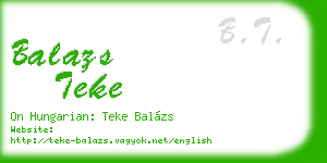 balazs teke business card